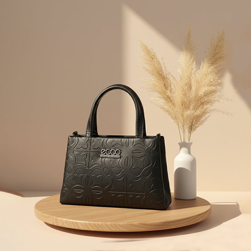 Noir Embossed Structured bag