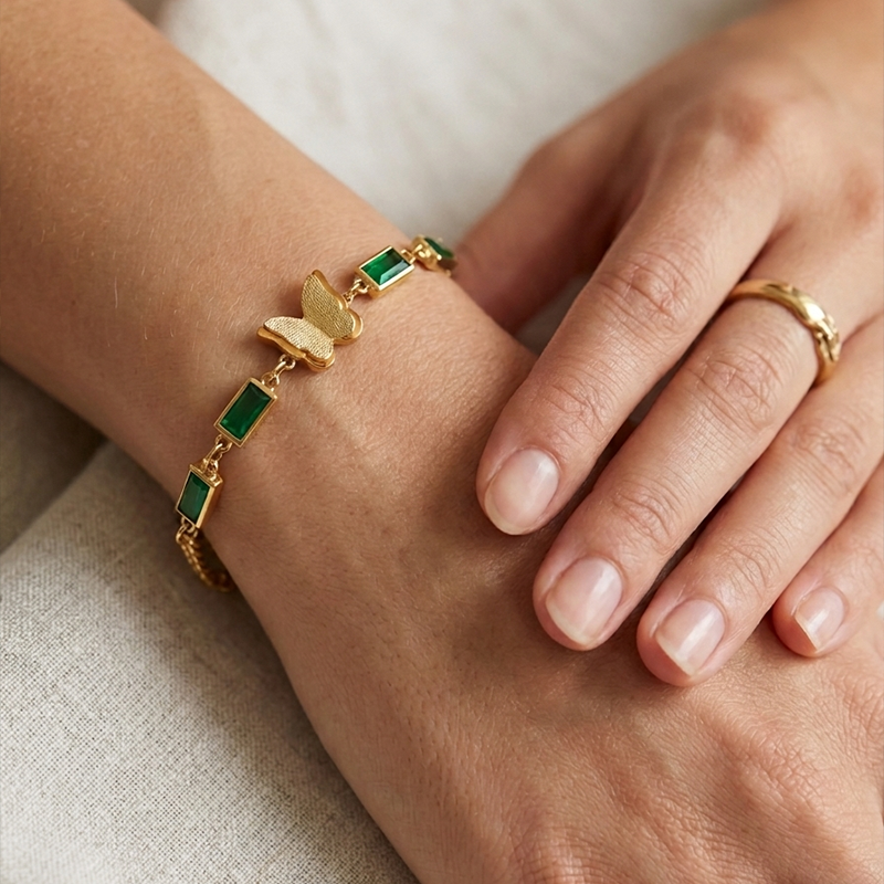 Gold-Plated Butterfly Bracelet for Women