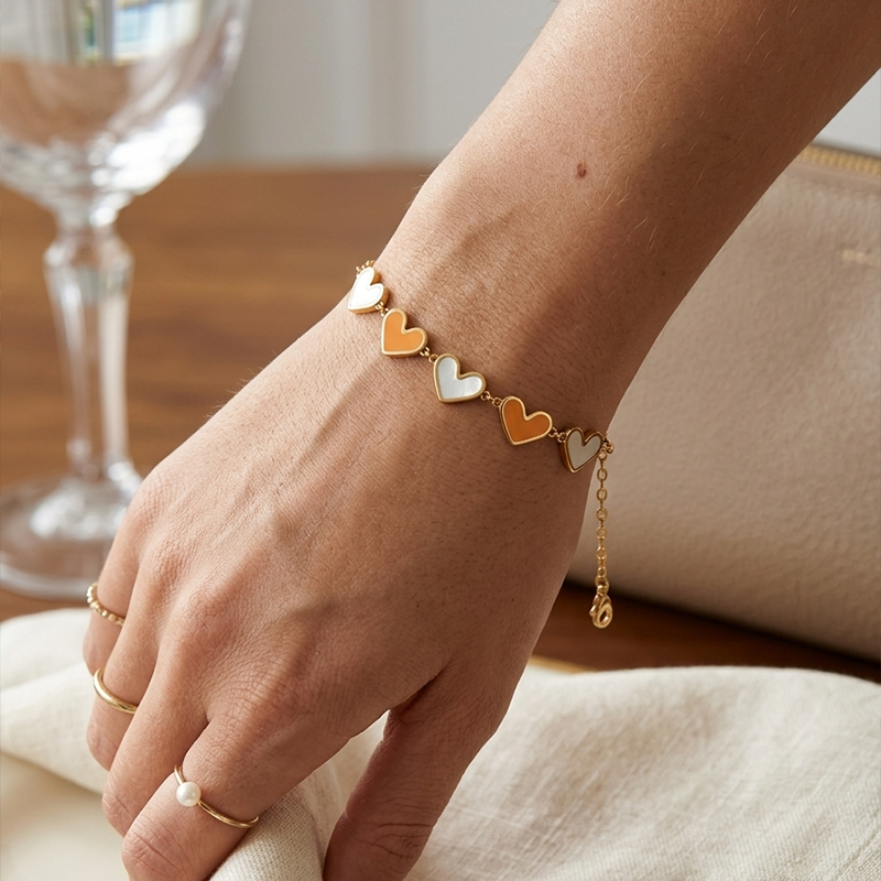 Elegant Heart Charm Adjustable Bracelet for Women